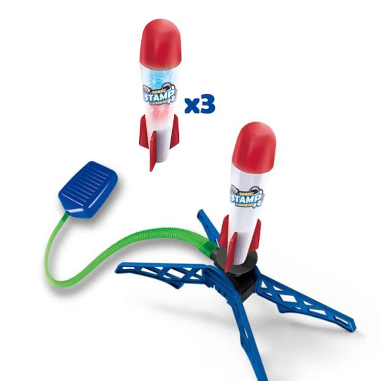 EVA Foam Stomp Rocket With Flashing Light Air Powered EVA Foam Rocket Novel Family Interaction Battle Game Toys For Kids