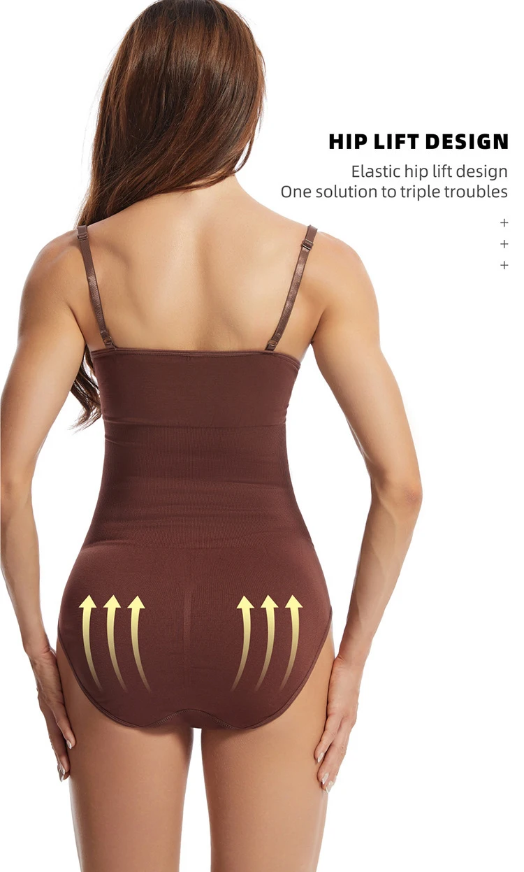 Women Open Crotch Seamless Elastic Slimming Bodysuit Waist Trainer Butt Lifter Tummy Control Body Shaper Shapewear