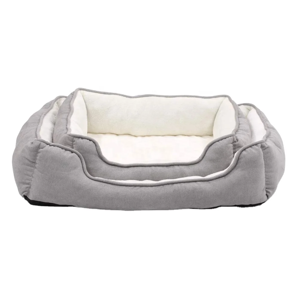 Source Factory Hot Selling Lovely Plush Grey Washable Memory Foam Sponge Animal Pet Dog Bed
