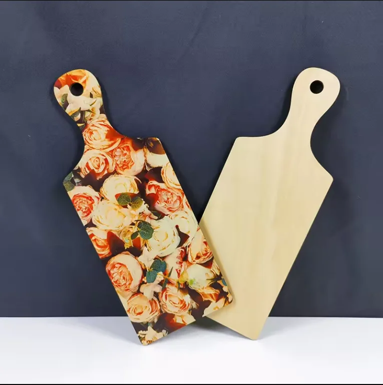 Sublimation Wooden Paddle Chopping Board Blank Mini plywood Cutting Board with Handle  DIY Crafts