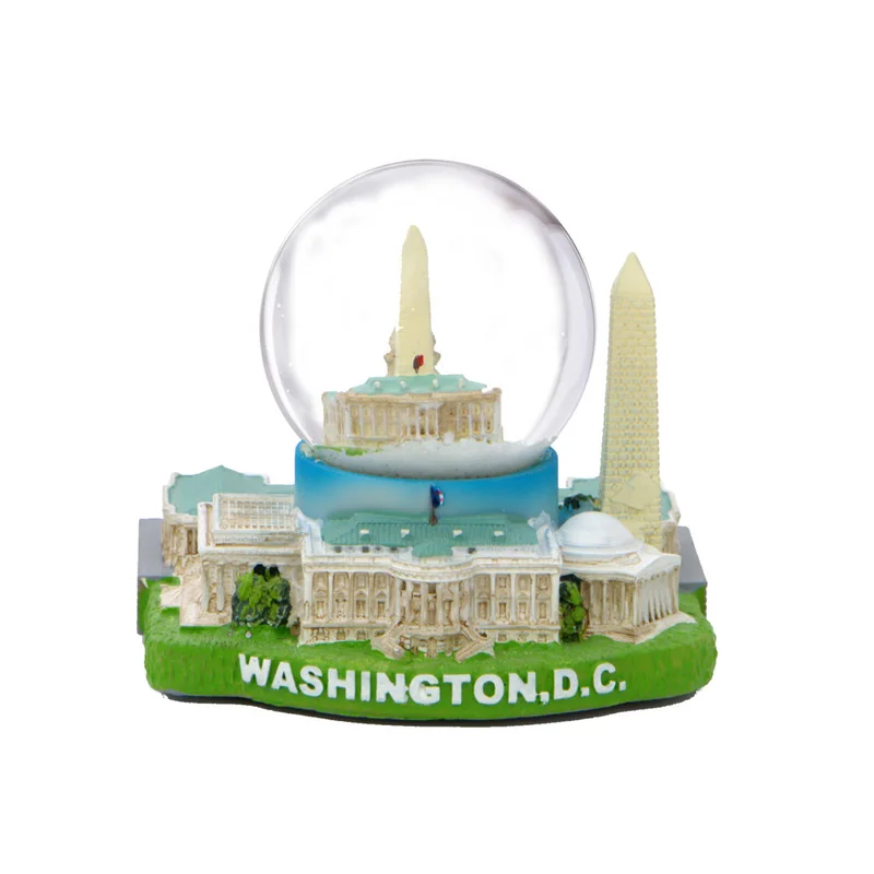 Custom wholesale American Souvenirs resin water Globe Washington DC Glass crystal Ball Albuquerque new mexico Snow Globe