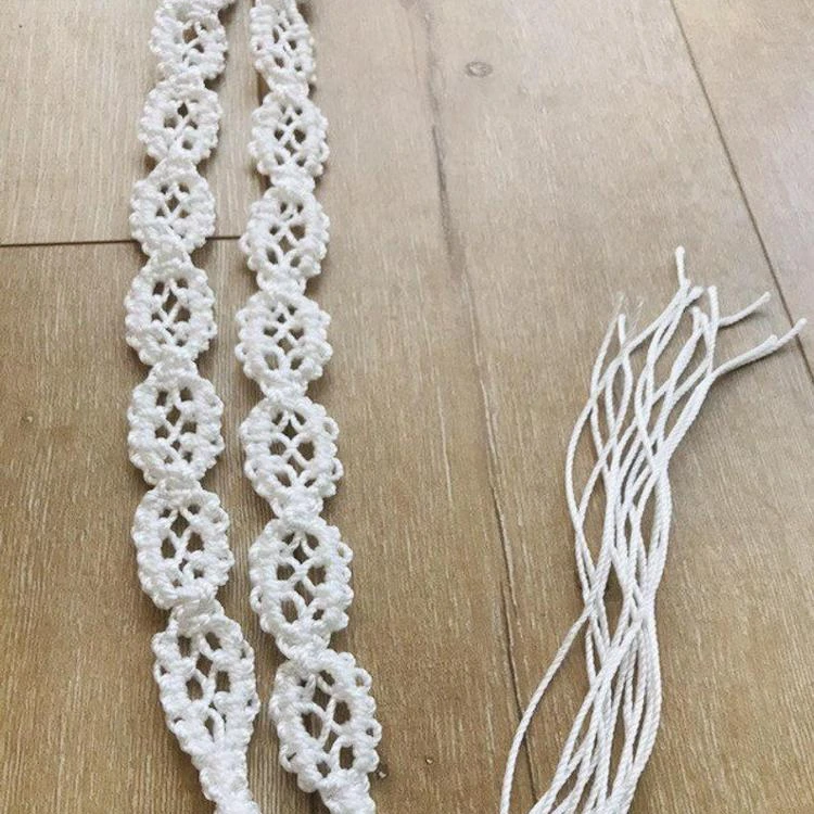White Macrame belt