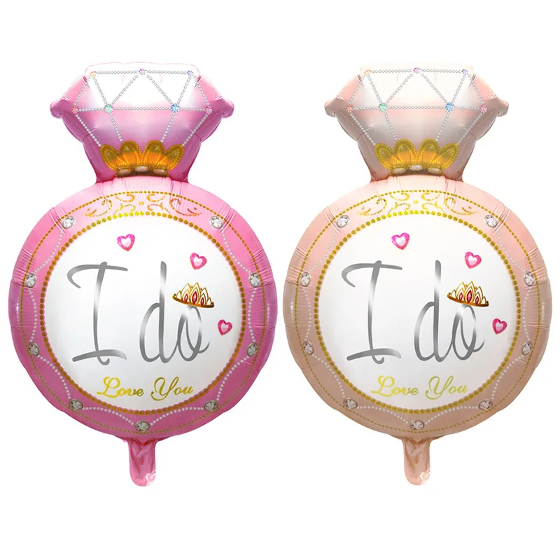 Amazon Hot Sale Wedding Proposal Theme Party Decorative Balloon Diamond Ring Shaped Foil Balloons