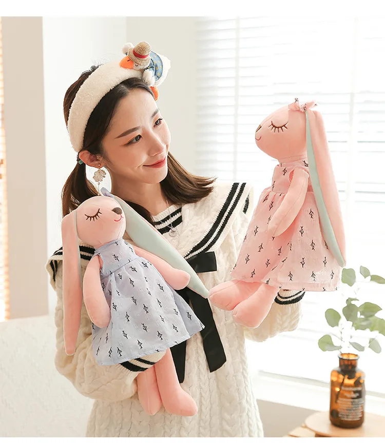 Trend Products 2024 Cartoon Easter Bunny Plush Rabbit Doll Children Soft Plush Stuffed Animal Sleeping Toys For Little Girls