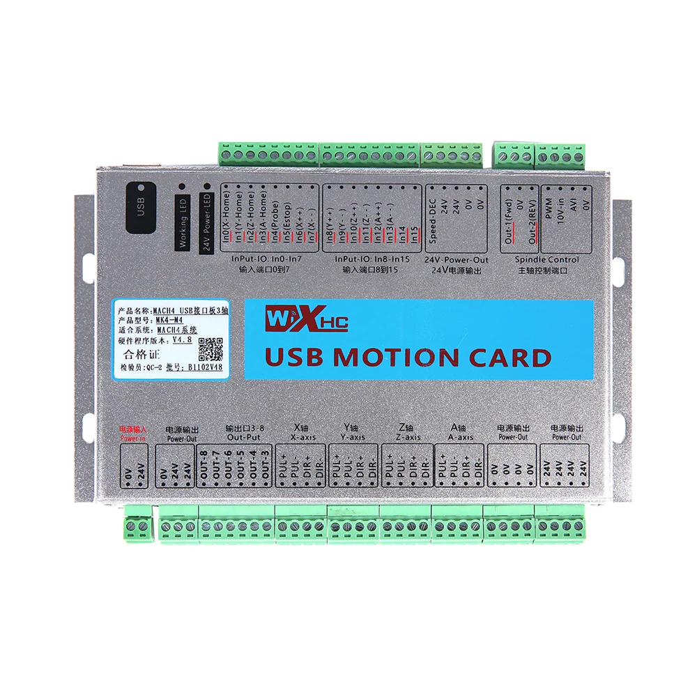 Manufacturer xhc 4 axis mach4 CNC controller USB interface mk4-m4 Mach4  Breakout Board mach4 usb cnc motion control card