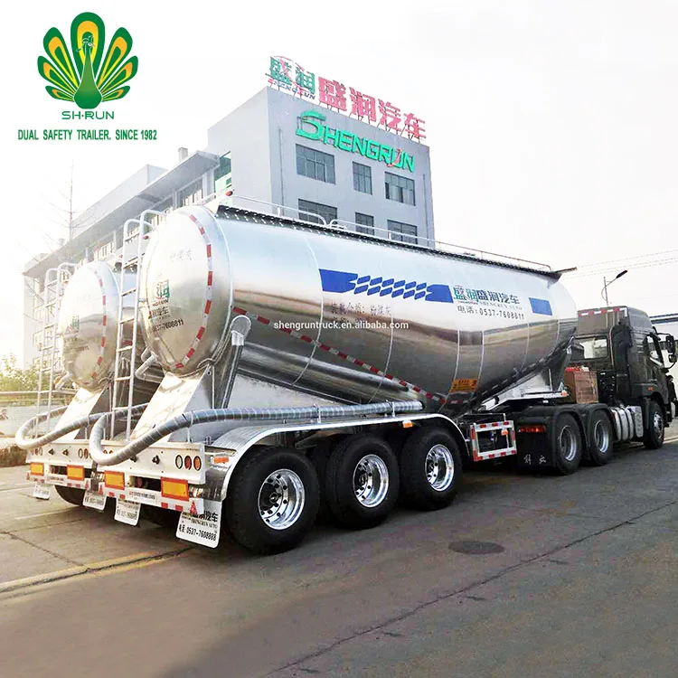 Light Weight Aluminum V Type Cement Bulker Tankers Truck Semi Trailer Cement Tanker