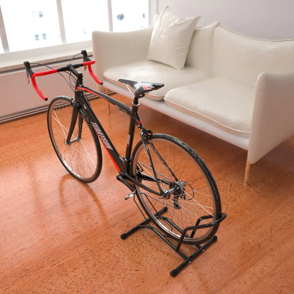 Bicycle Storage Stand Floor Type Indoor Outdoor Steel Parking Rack Stand Mountain and Road Bike Accessories