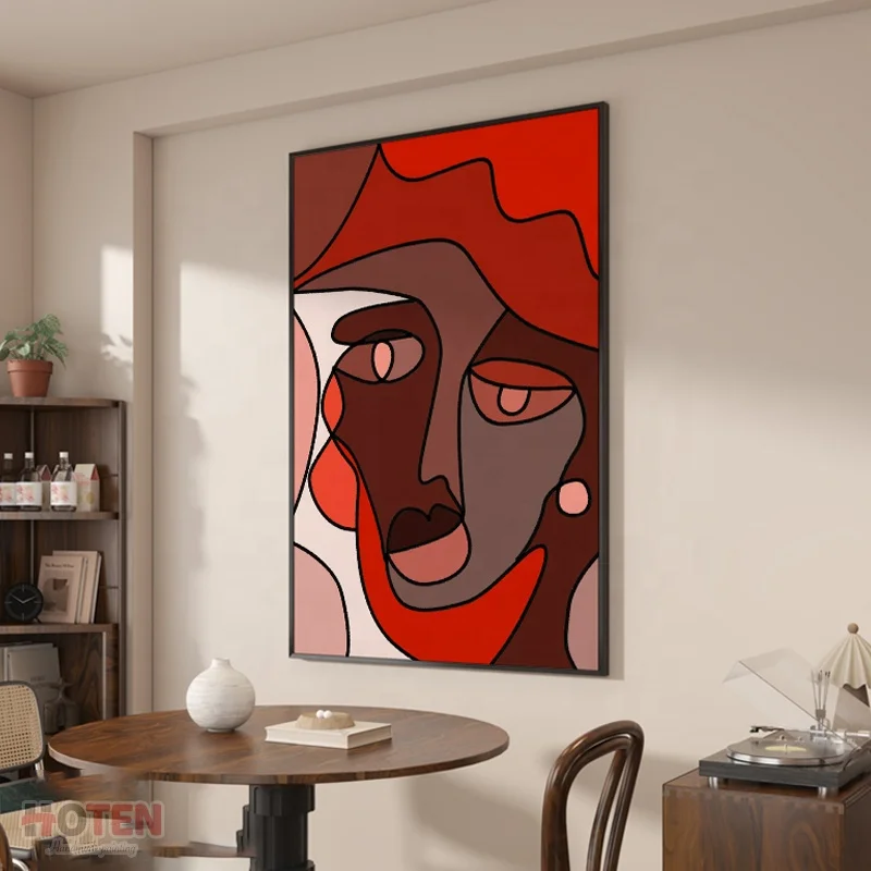 Modern simple portrait vertical oil painting pure hand-painted art abstract living room custom decorative painting