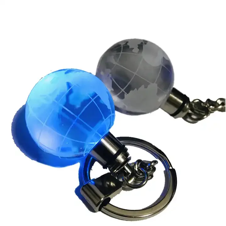 Lilangda Logo Creative Luminous Crystal Sphere Colorful Pendant Decoration Crystal Football Basketball Volleyball Keychain