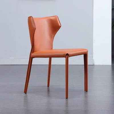 Скандинавский современный легкий роскошный стол и стул Седло кожаный обеденный стул итальянская Минималистичная спинка домашний стул