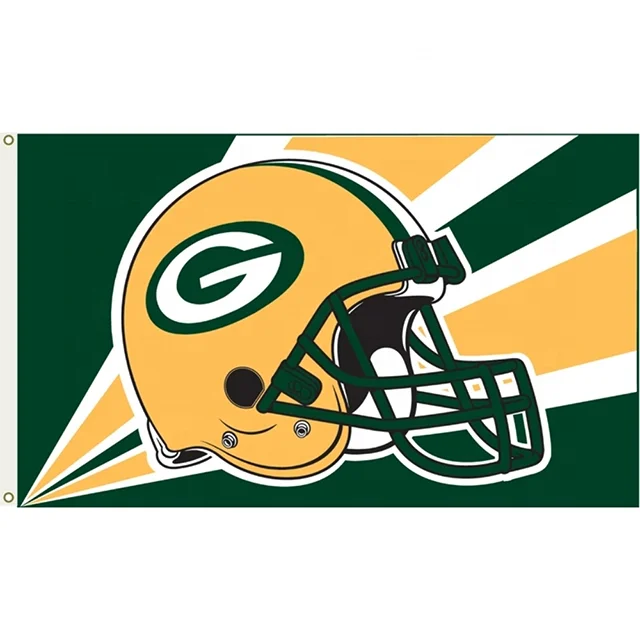 Factory Wholesale Digital Printing Nfl Team Indoor Outdoor Flags 3X5 Ft 100% Polyester Custom Green Bay Packers Flag
