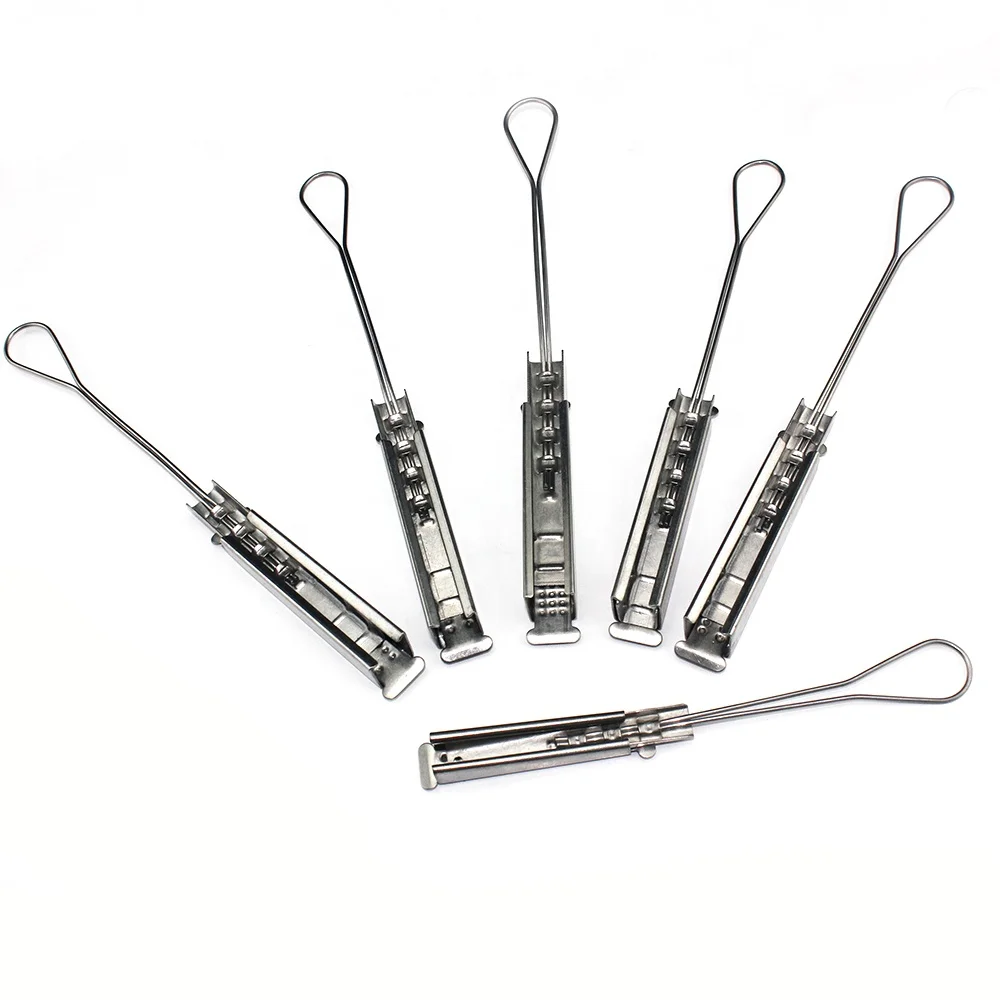 1-2  pairs 6 pairs stainless steel  Durable fiber optic drop cable wire clamp