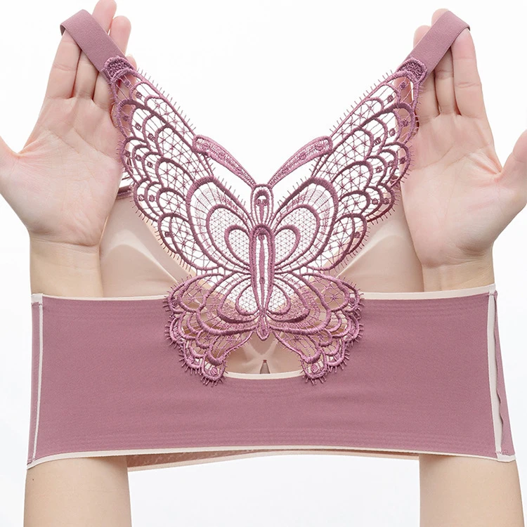 Plus size Wireless latex large size butterfly beauty back sports sleep thin bra big breast sports underwear bra women