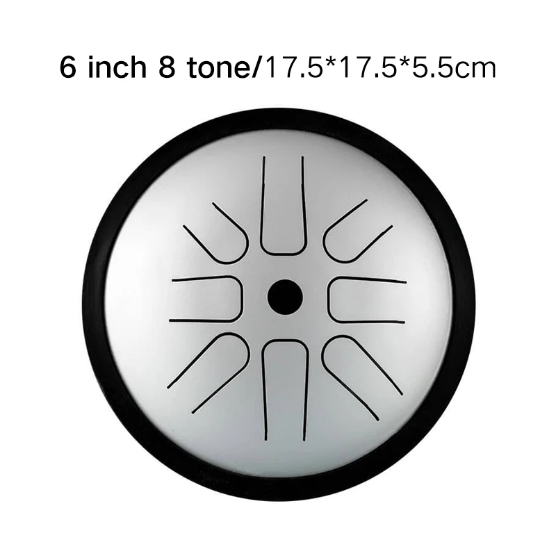 Hluru Percussion Musical Instruments for Sale Pocket Drums Kit 8 notes 6 Inch Handpan Tank Drum Steel Tongue Drum TP8