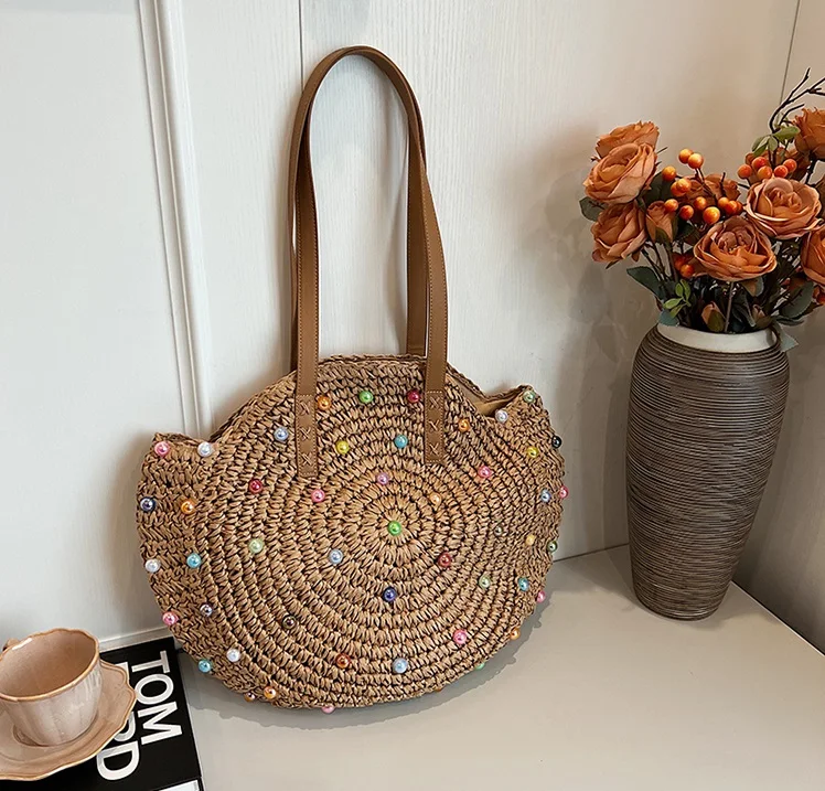 Stylish new handbags 2024 Light Lady Straw bags Lady High Quality Design Purses for women
