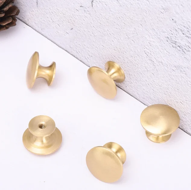 Zhuoqi Pure copper wardrobe door handle furniture drawer bronze cabinet Nordic single hole brass handle