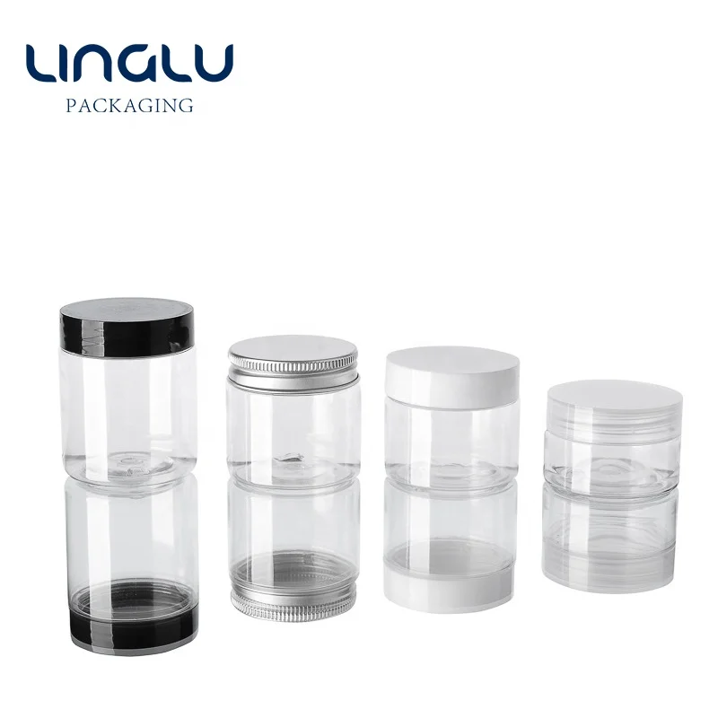 
350ml Plastic Skincare Jar PET Boby Butter Container Hot Silkscreen Surface Finish Cap Food Aluminium Cosmetic IEK Printing Skin 