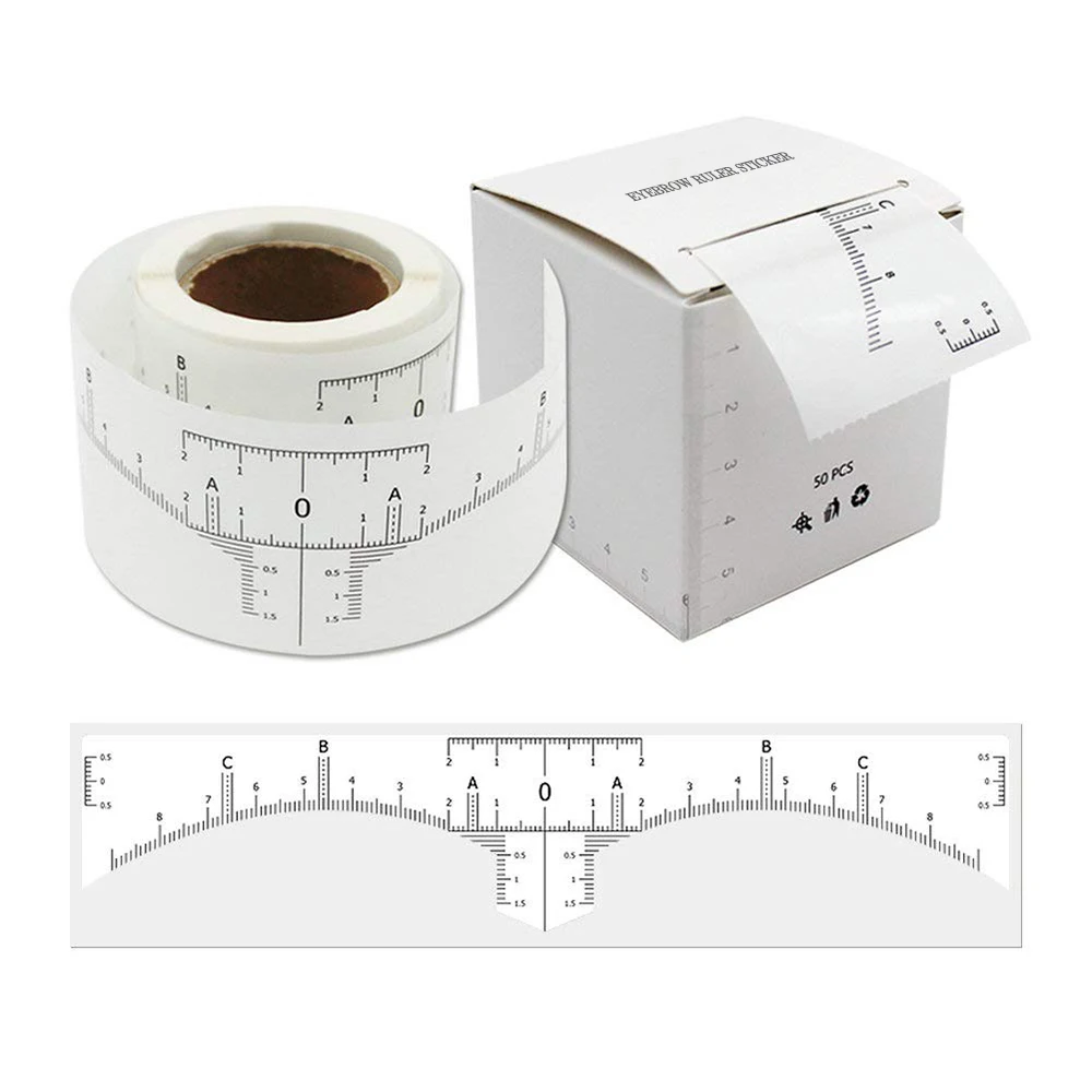 Microblading Eyebrow Ruler Sticker Disposable Adhesive Eyebrow Measurement Stencil for Tattooing - Brow Makeup Tools