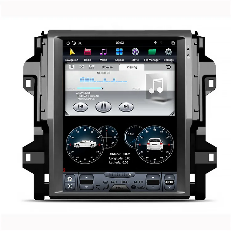 12.1 inch Tesla Style Vertical Screen Android 9.0 PX6 Car Video Car Radio GPS Navigation System for Toyota Fortuner 2016-2018