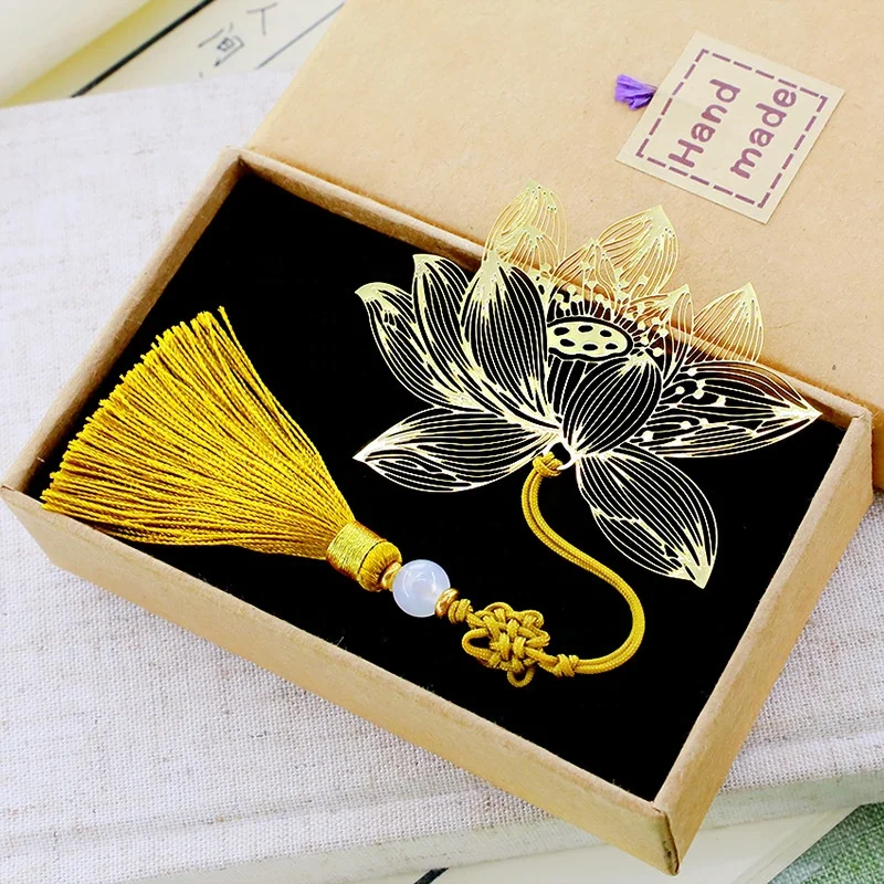 
Lotus Flower Bookmark Lotus Bookmarks Fancy Student Bookmark with Tassel 