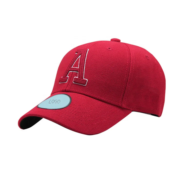 Top quality sports team baseball cap with 3D embroidery logo and sticker