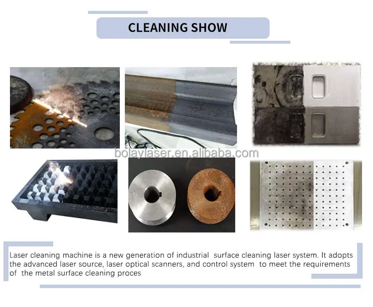 100W 200W 300W Portable Trolley Case Handheld Pulse Fiber Laser Cleaner for stainless steel aluminum zinc materials