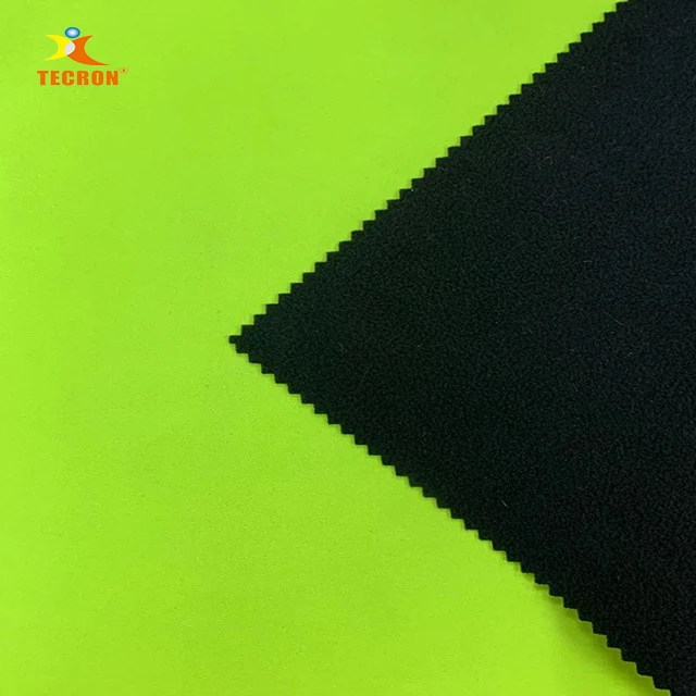 Высококачественный высококачественный желтый RECYCLD полиэстер с эластичным ламинированием + ТПУ + переработанный полиэфирный флис