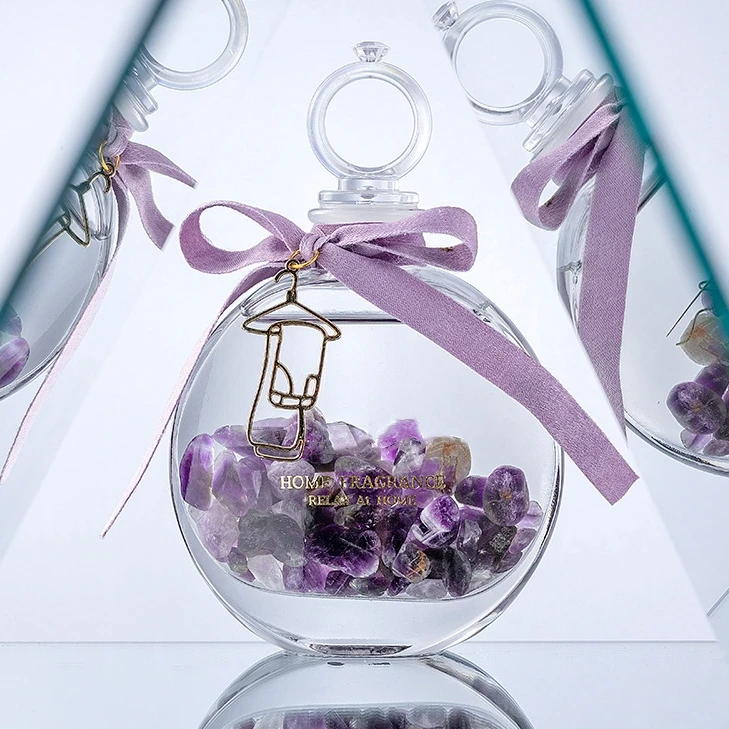 Florescence Private labels Gem Crystal Stones Scented Reed Diffusers Aromatherapy Essential Oil Diffuser For Home Decoration Car