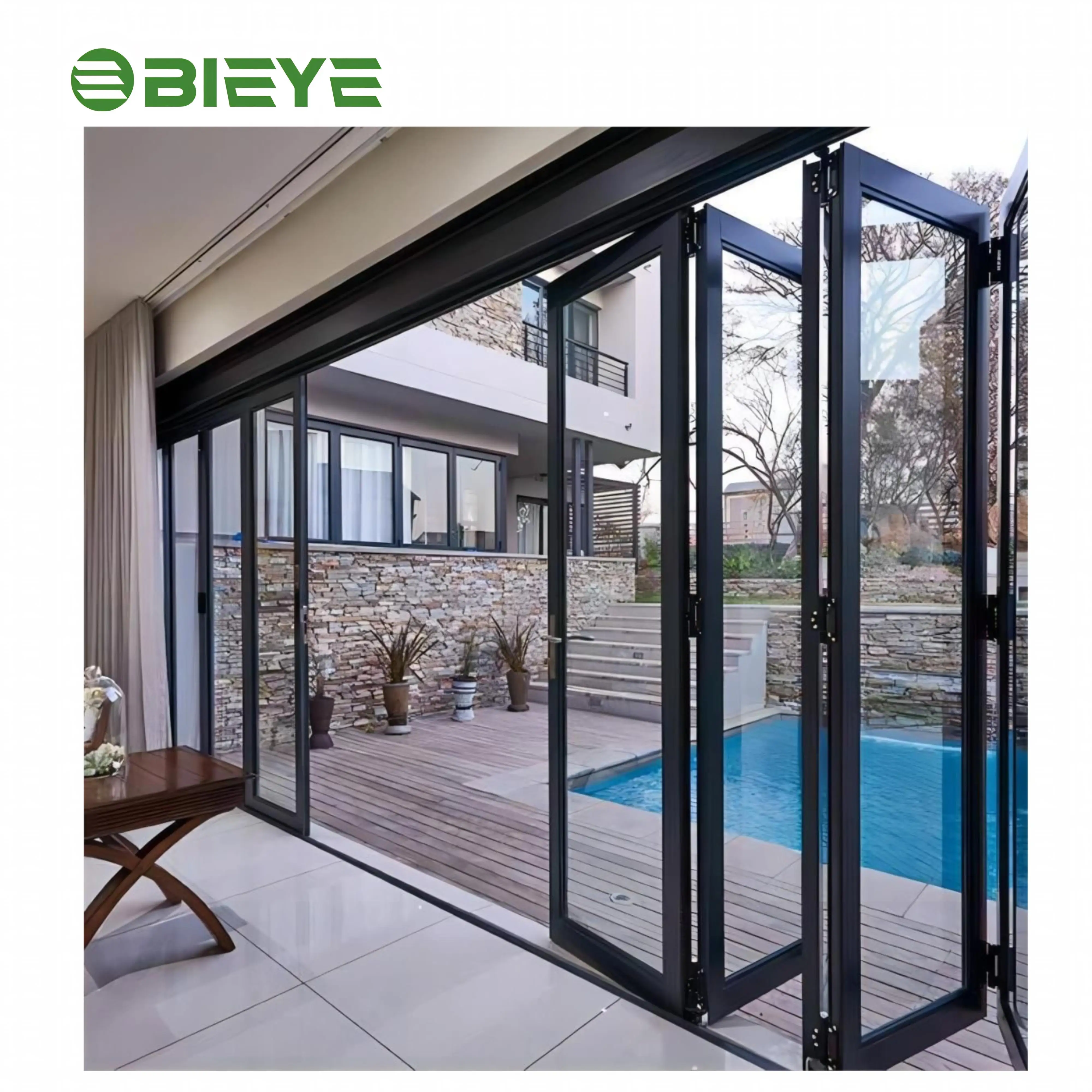 Modern Durable Aluminum Folding Entrance Door Space-saving Aluminum Alloy Folding Door Japanese folding doors