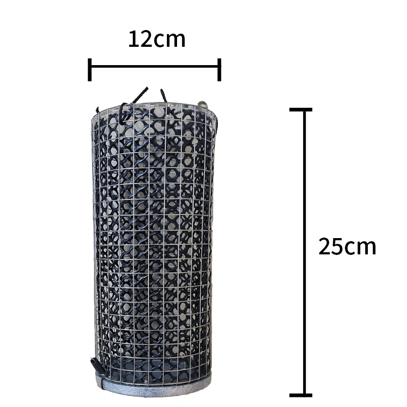 Fishing Accessories Stainless Steel Fishing Bait Cage Fishing Trap heavy Bottom Basket Feeder Holder