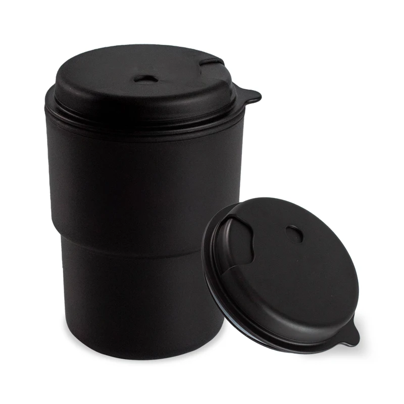Custom Logo Reusable Coffee Tumbler Cup Black Travel Coffee Mug with Lid