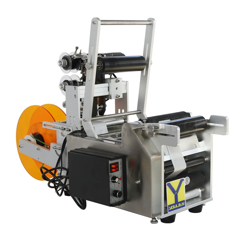 MT-50B Tabletop Vial Glass Jar Can Sticker Label Applicator Round Wine Bottle Labeling Machine with Printer