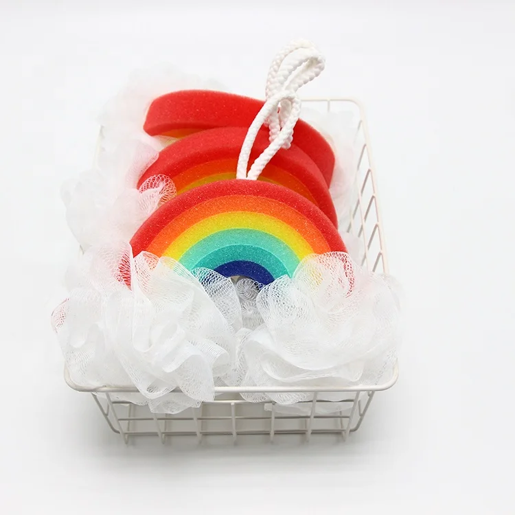 Детская губка радужной формы для купания отшелушивающая ванны и душа очистки тела частная марка сетка