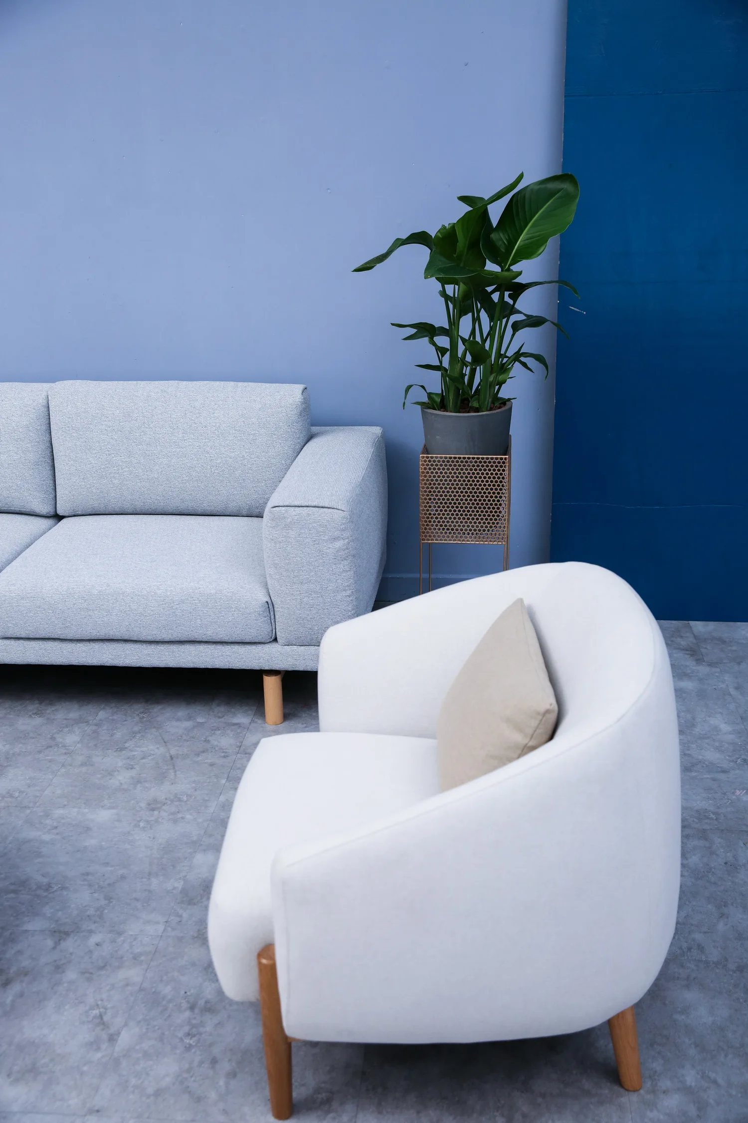 Tub Arm Chairs for Living Room Bedroom Small Spaces Apartment Office White Accent Chair with Ottoman