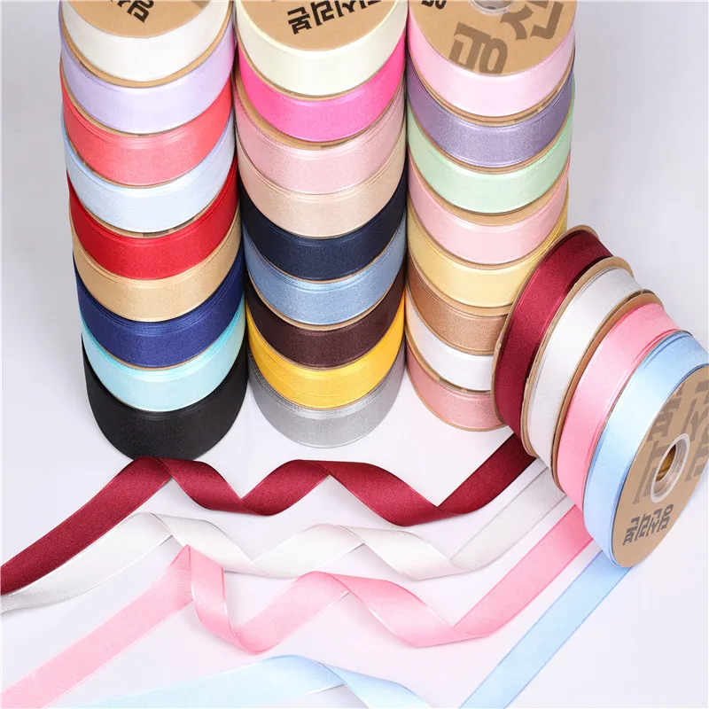 Factory Direct 100%nylon pure color fashion satin ribbon for Bow DIY or gift flower wrapping