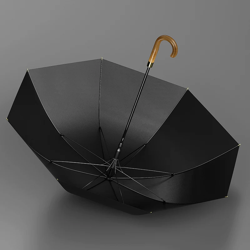 Promotional automatic windproof custom umbrella for women rain wooden handle golf umbrella with logo