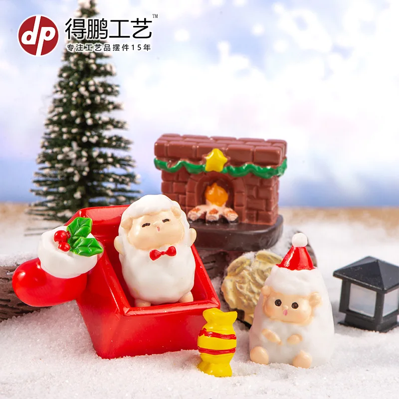Depeng Christmas Decorations Santa Snowman Microlandscape Decoration Train Box Sock Bell Gift Diy Accessories