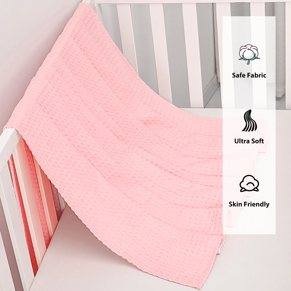 Summer Swaddling Receiving Sleep Blanket Soft Breathable Bamboo Cotton Baby Waffle Blanket