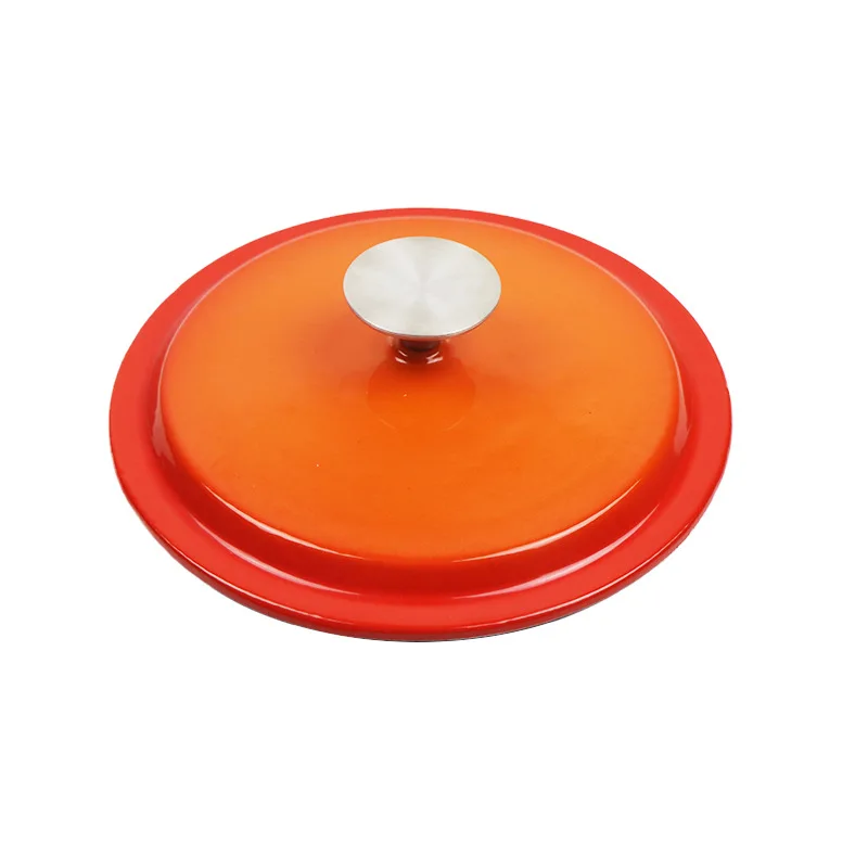 Factory Outlet New Product 20CM Orange Cooking Pot / Nonstick Cast Iron Casserole Hot Pots Dutch Oven with Lid