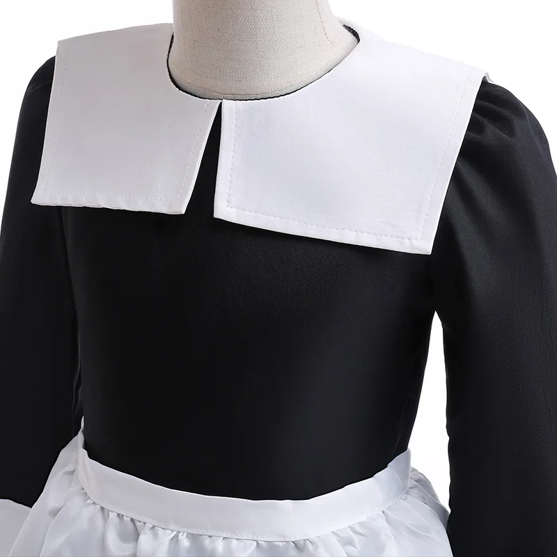 New Product Girls Wednesday Adams Cosplay Costume Halloween Party Dress Long Sleeve Classical Girls Dress For stage