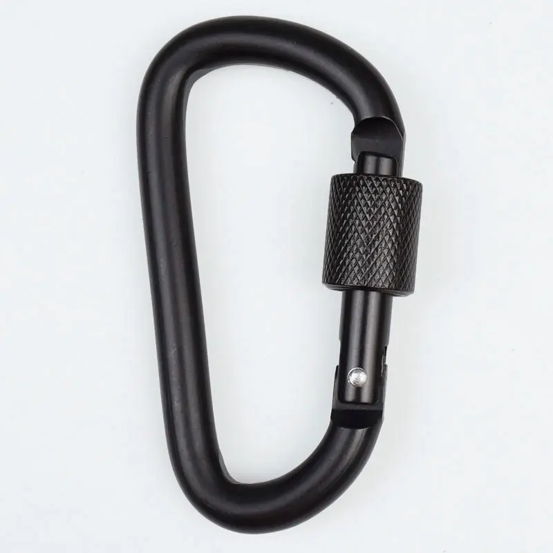 Outdoor Aluminum Mini Locking D Carabiner Hook Metal Keychain Carabiner Clip