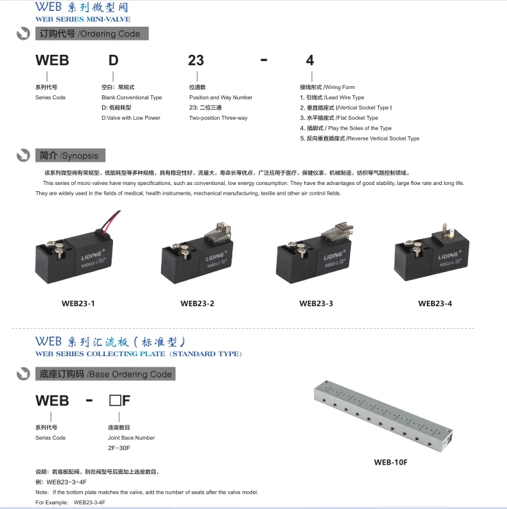
LIDING Brand WEB Series15mm SY series low power high flow dc24v mini micro actuator solenoid valves 