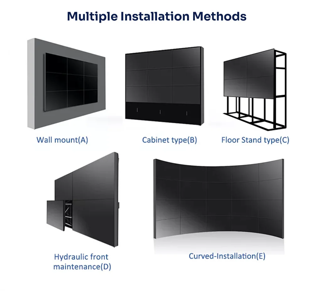 55 inch 3D Digital Signage Display Splicing Screen LED Video Wall 3.5mm Narrow Bezel 1080P HD Video Wall Panel Complete System