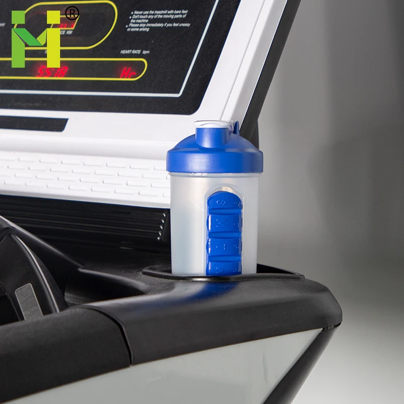 600ml plastic pill and vitamin organizer water bottle green red blue color