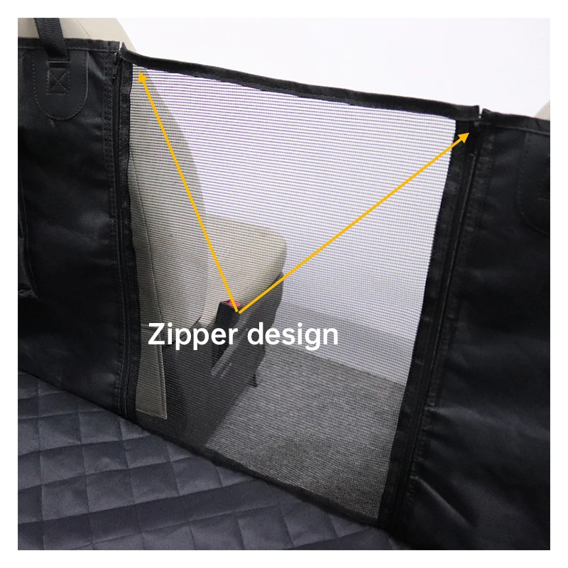 Dog Pet Travel Breathable Car Back Seat Cover Hammock for SUVs Trucks with Storage Pockets