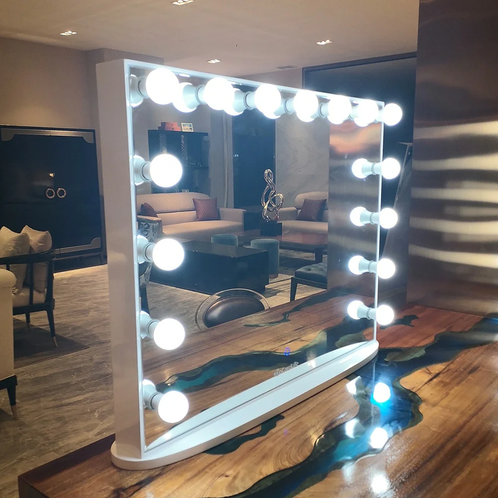 В наличии! Docarelife роскошное деревянное бескаркасное косметическое зеркало для макияжа голливудское зеркало с светильник светодио дный лампочки