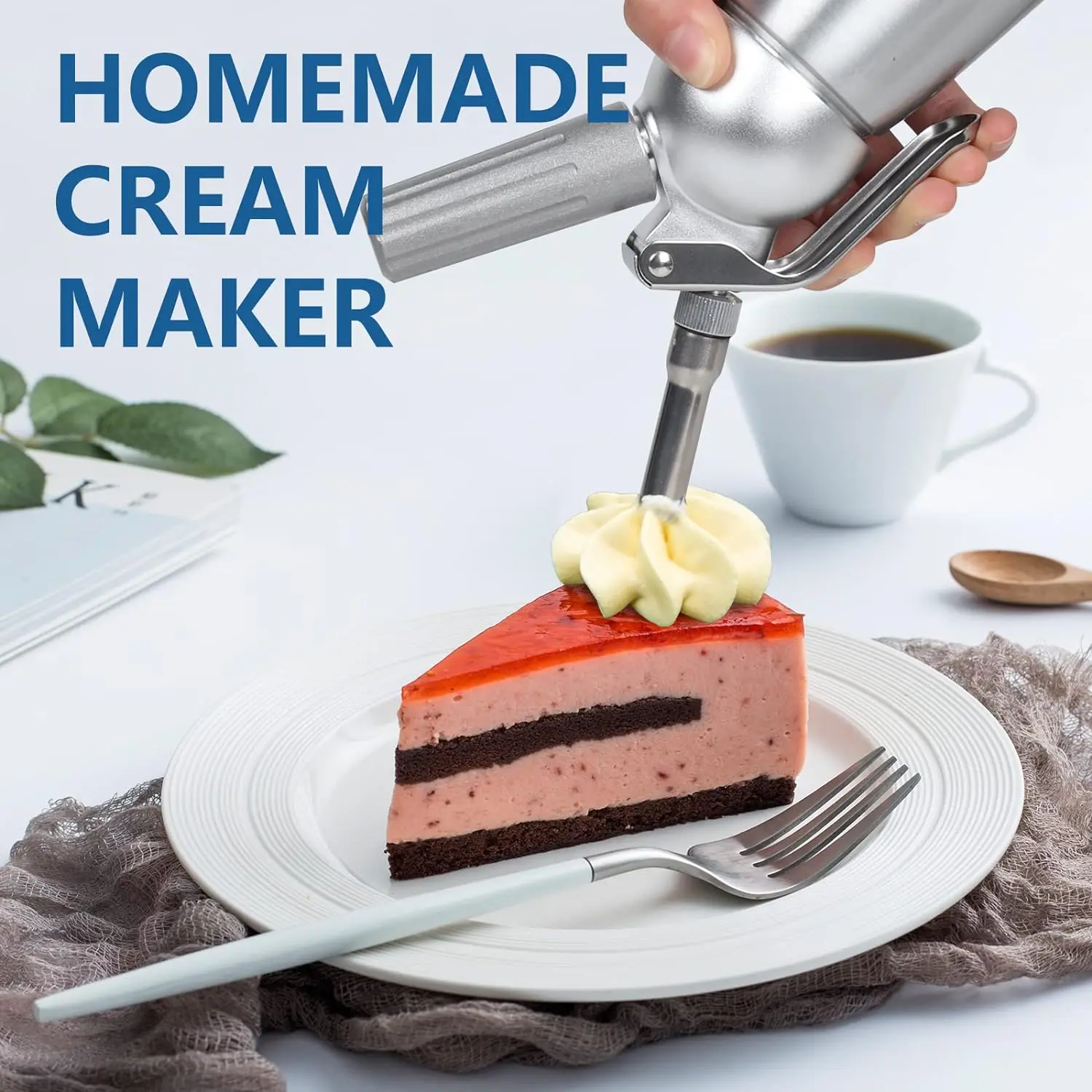 500Ml Commercial Aluminum Whipped Cream Dispenser Professional Whipping Siphon Cream Whipper For Homemade Creams And Sauces