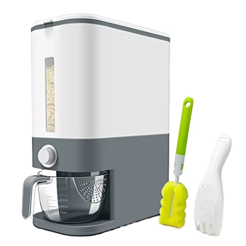 Plastic Kitchen Big Automatic Rice Bucket Dry Food Cereal Rice And Grain Dispenser 10kg Storage Box Container