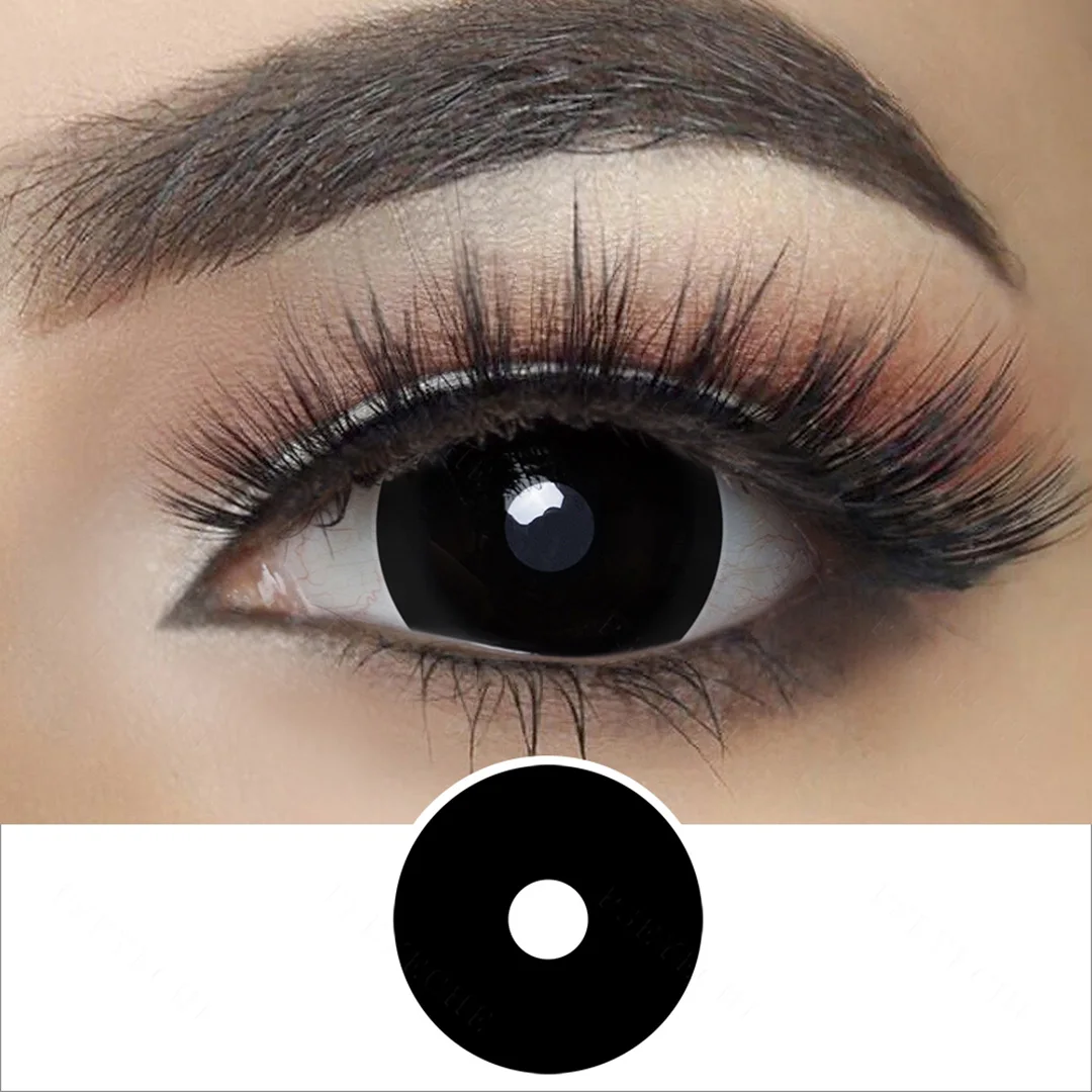 Wholesale pseyeche 17mm mini sclera lenses white black lente de contato  sharingan contacts sclera lenses