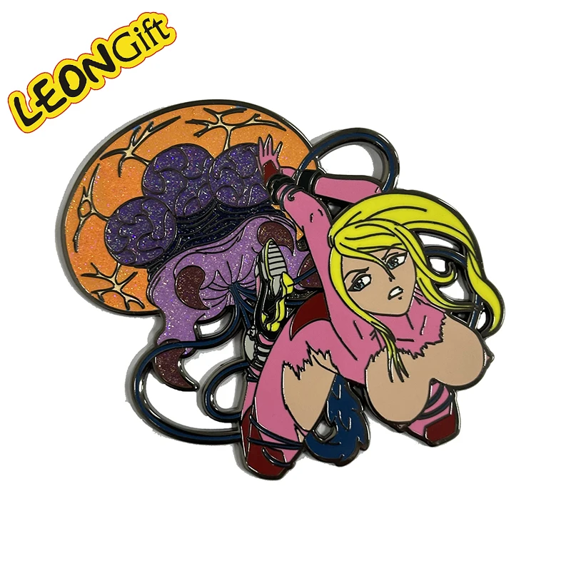 Leon Custom Large Metal Gift Assorted Anime Lapel Costume with Sexy Hard Enamel Pin Badge Custom Design Metal Crafts